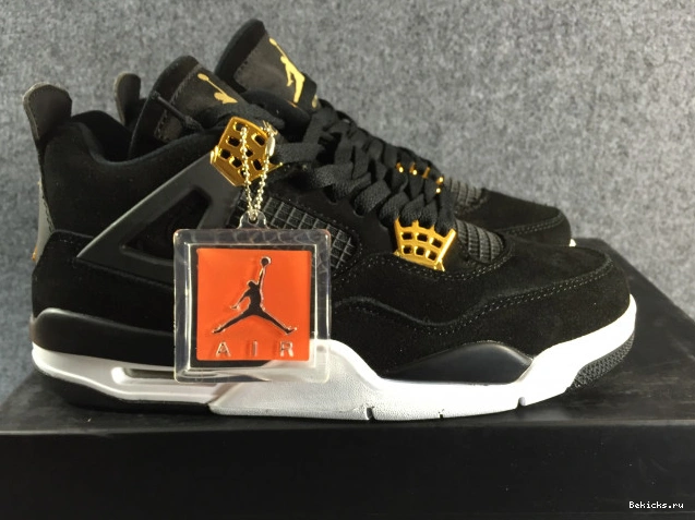 Reps BK black air jordan metallic 4 gold-white “royalty” mens 308497-032 1115